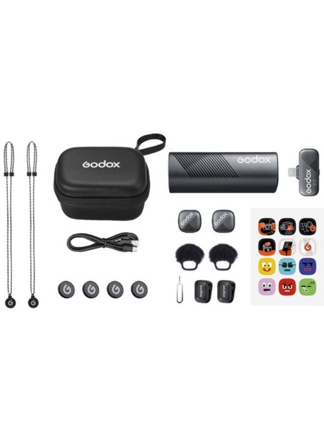 Godox Cube-S 2-Person Wireless Microphone System with Lightning Connector for iOS + GHM-001 microphone handheld adapter - Image 4